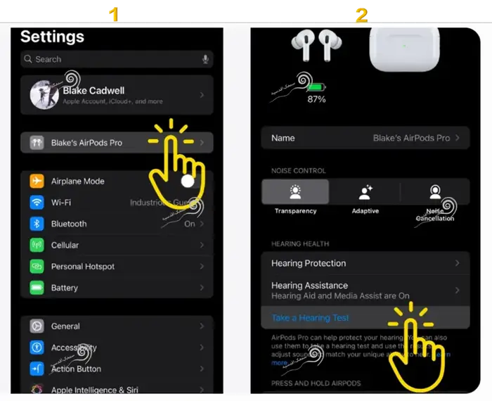 تنظیم ایرپاد برای تبدیل به سمعک